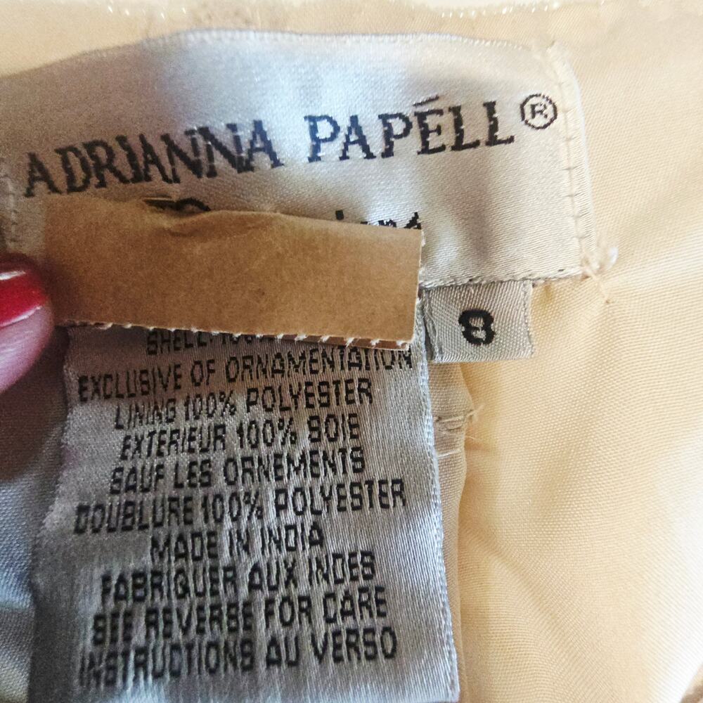 Vintage Adrianna Papell Champagne silk beaded sequined evening Blouse Top 8 - Picture 4 of 8